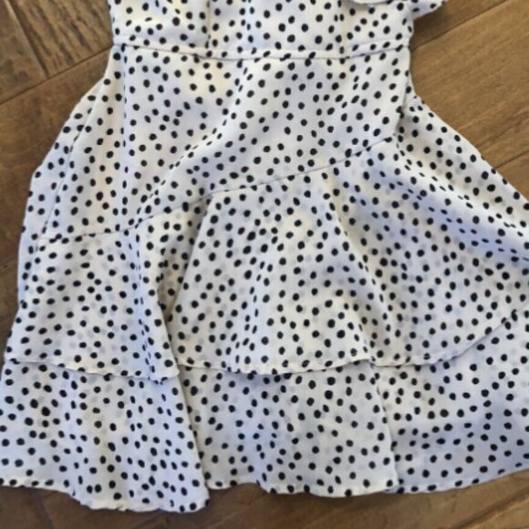 Women's JAPNA Cream and Black Polka Dot Skort Dress - Picture 9 of 11